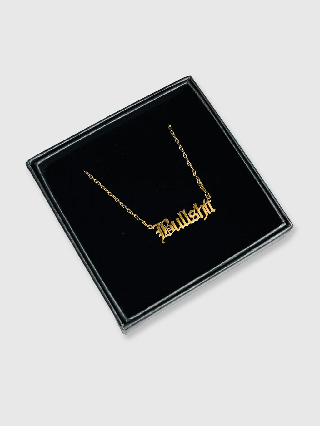 Cheeky Slogans Necklace - Bullshit - Gold