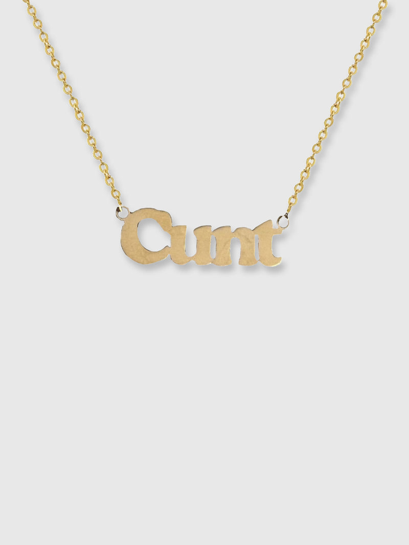 Cheeky Words Necklace - Cunt - Gold