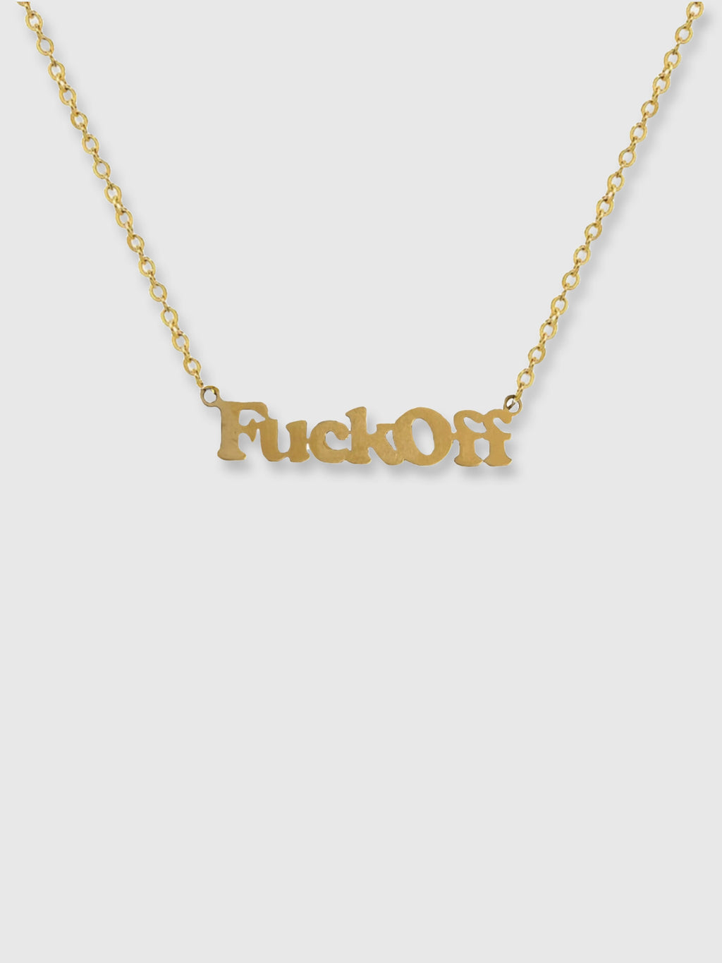 Cheeky Words Necklace - Fuck Off - Gold