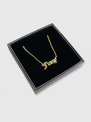 Cheeky Slogans Necklace - Floozy - Gold