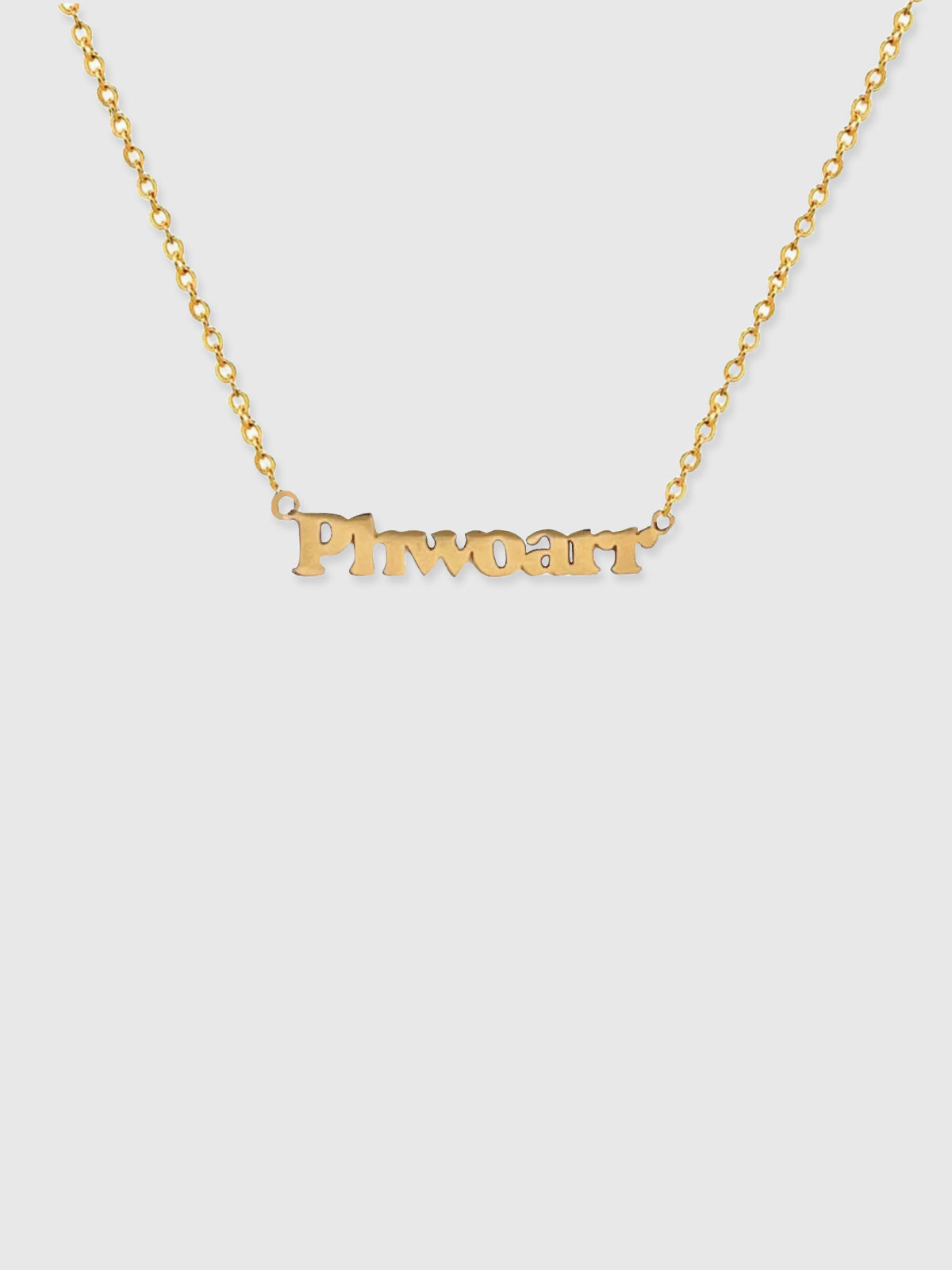 Cheeky Words Necklace - Phwoarr - Gold