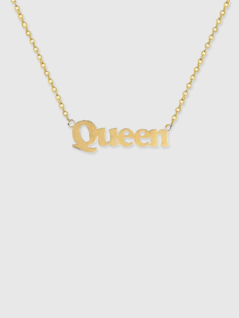 Cheeky Words Necklace - Queen - Gold