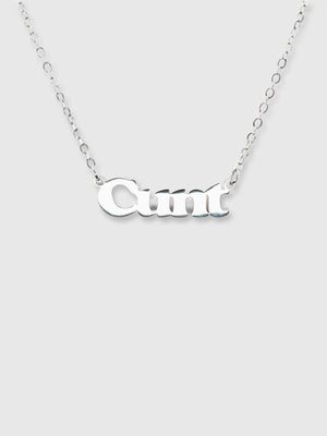 Cheeky Words Necklace - Cunt - Silver