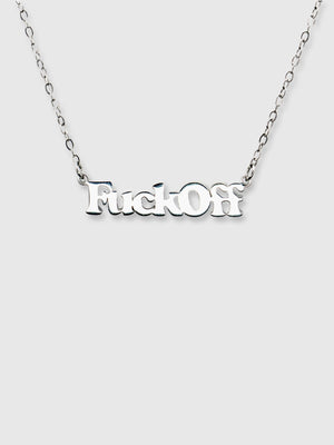 Cheeky Words Necklace - Fuck Off - Silver