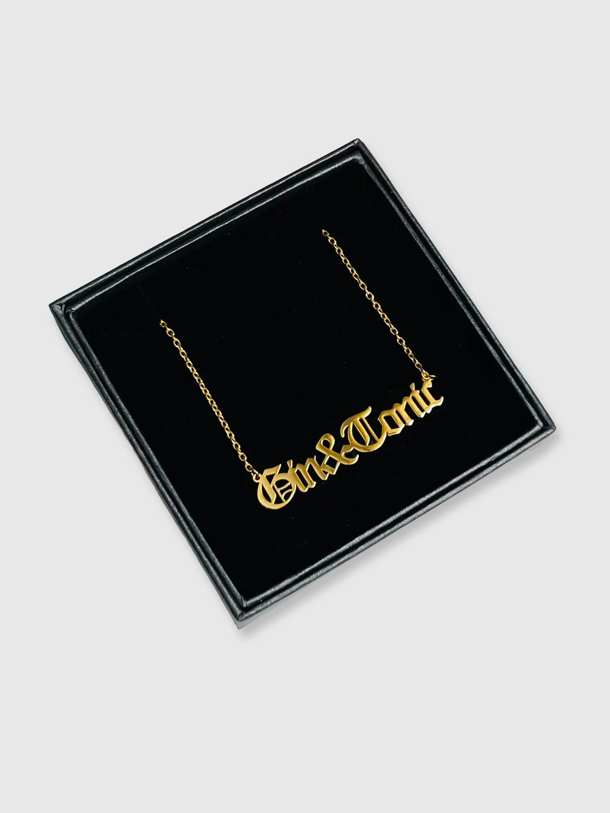 Cheeky Slogans Necklace - Gin n Tonic - Gold