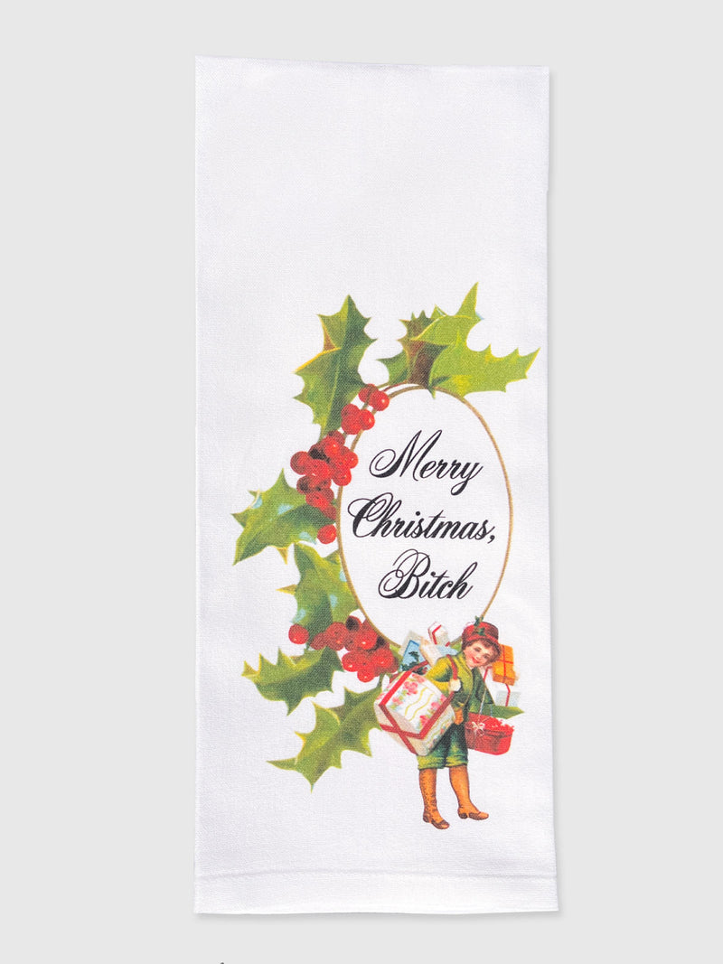 Funny Tea Towels - Merry Christmas Bitch