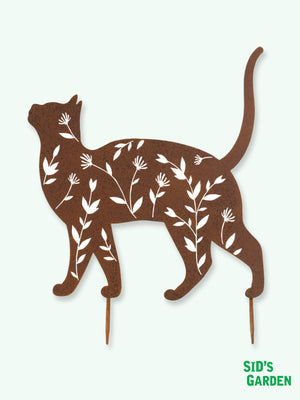 Metal Garden Outdoor Cat Stake Sign