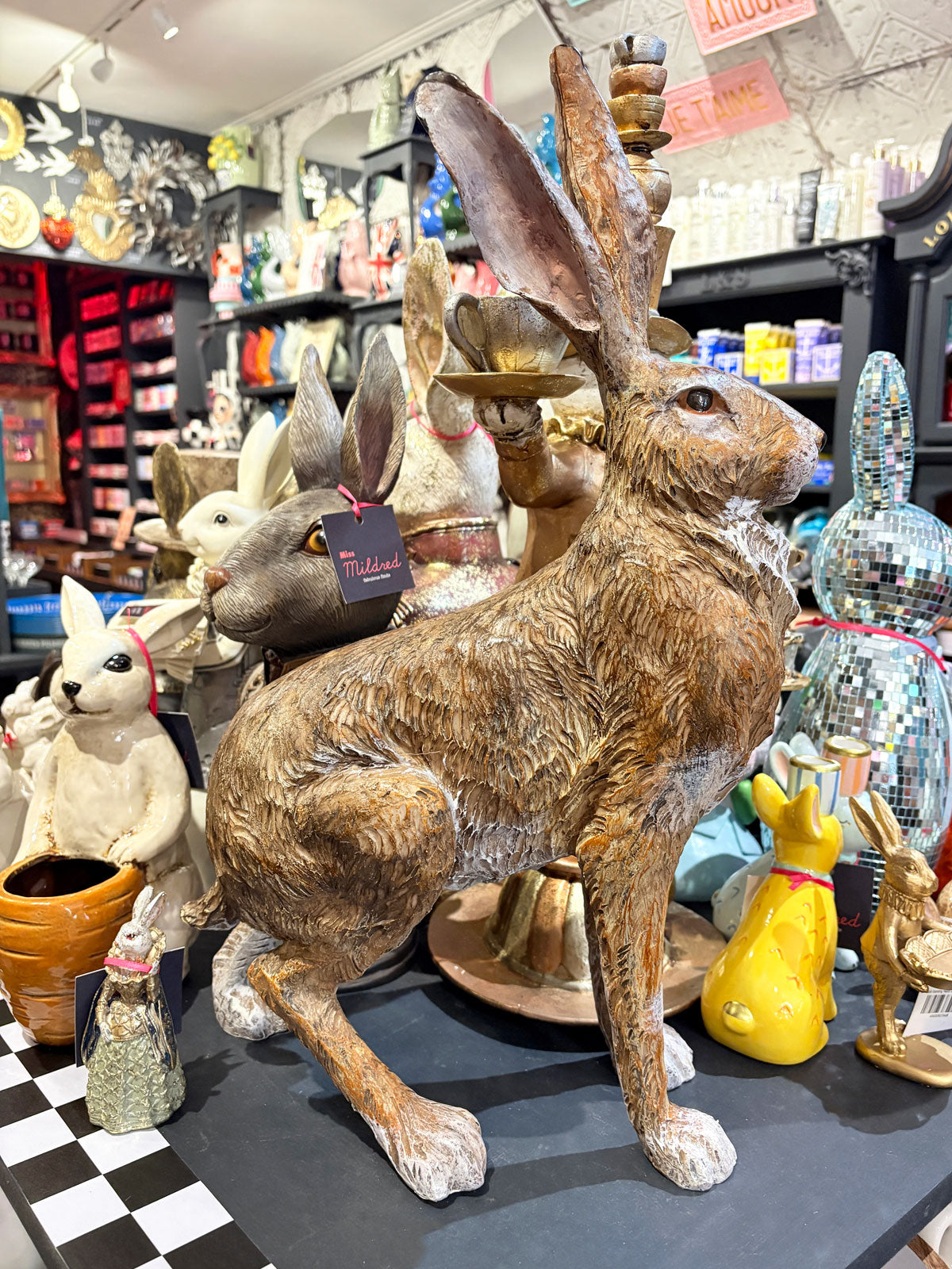 Large Resin Standing Hare Statue - 53cm
