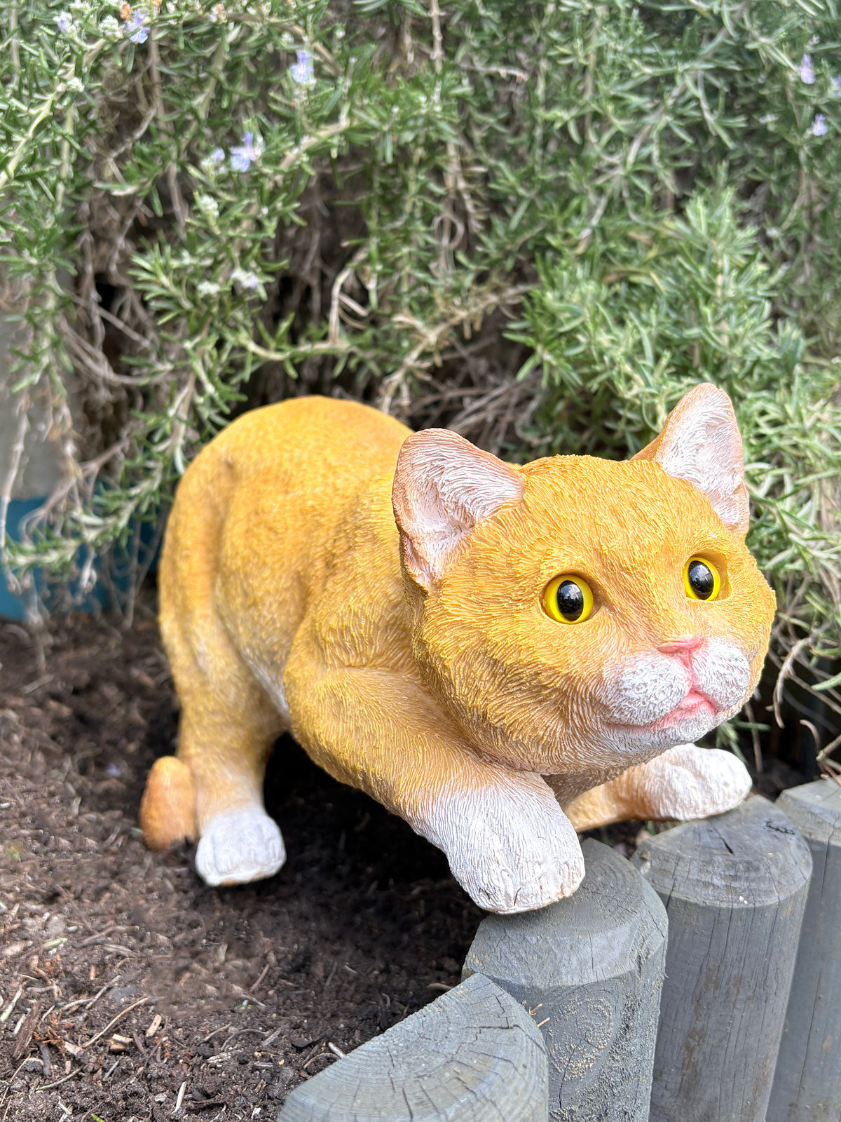 Marmalade Ginger Cat Garden Statue
