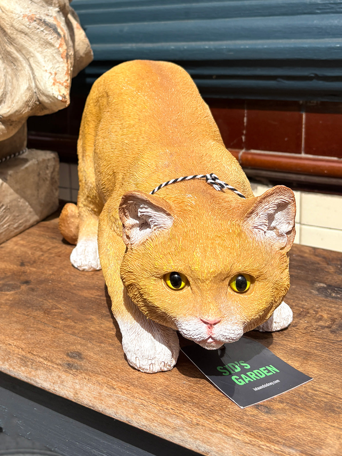 Marmalade Ginger Cat Garden Statue
