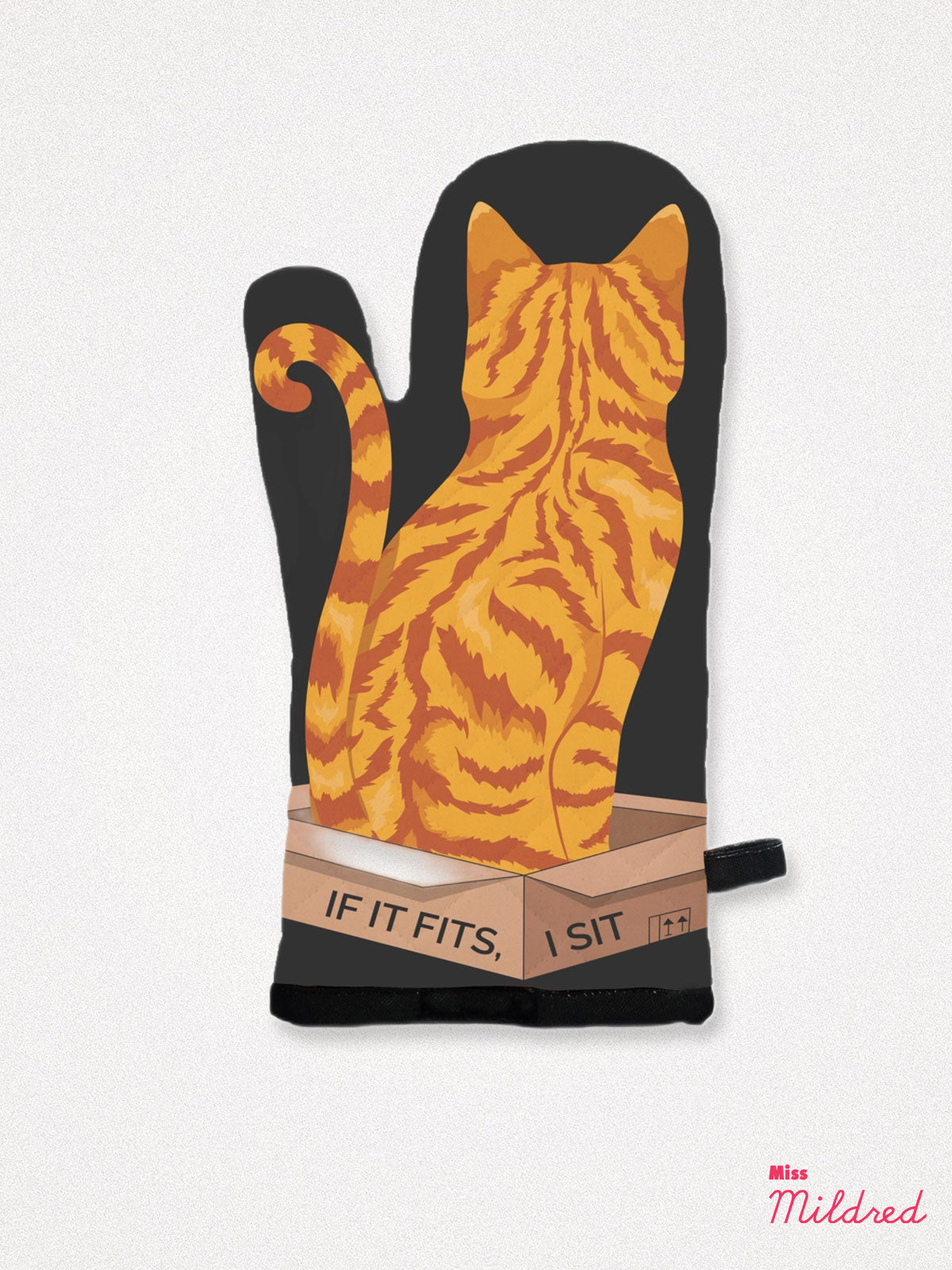 Ginger Tabby Cat In A Box - Oven Mitt