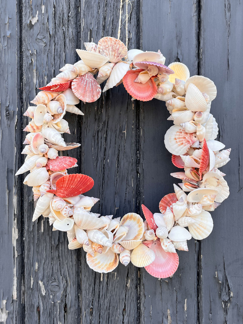 Natural Mixed Shell Round Wreath - 34cm