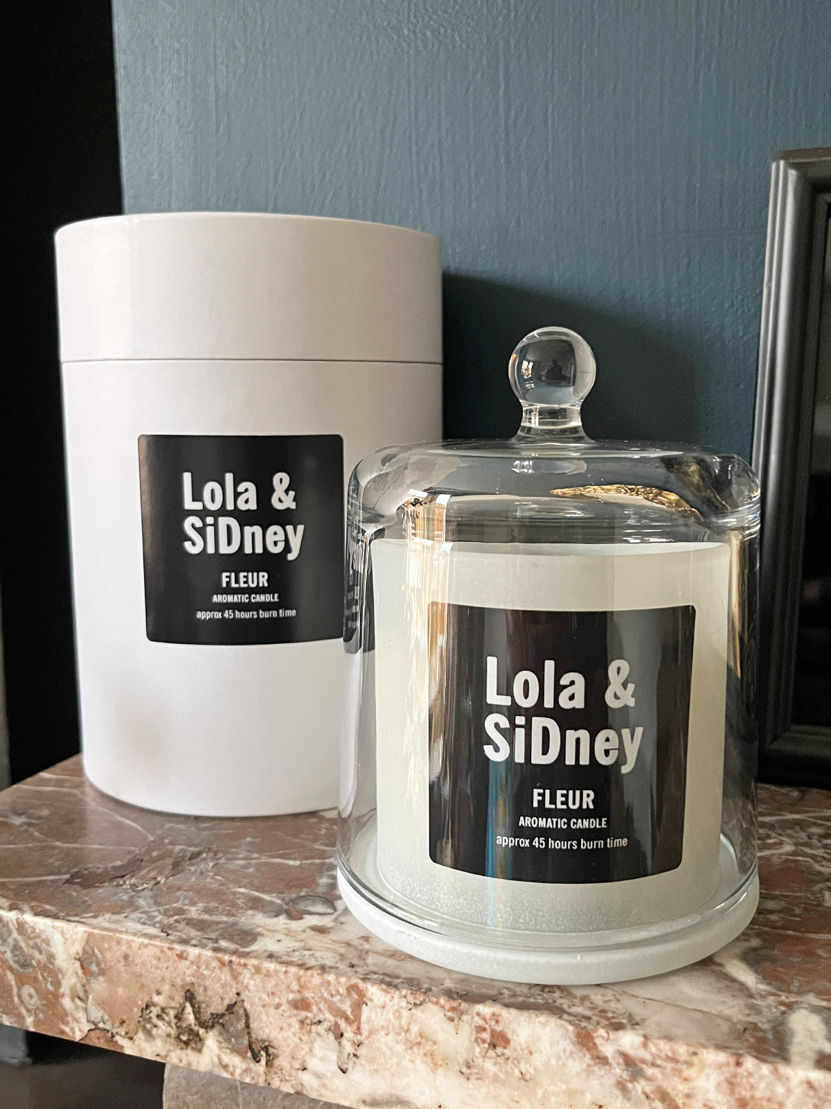 Glass Dome Candle - Lola White Flowers