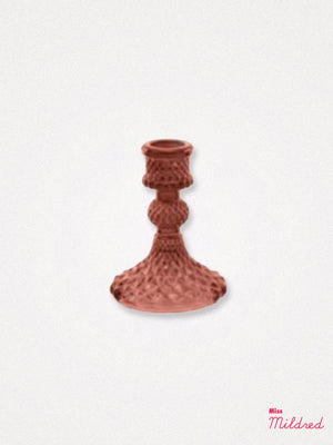 Glass Candle Holder 10cm - Dark Orange