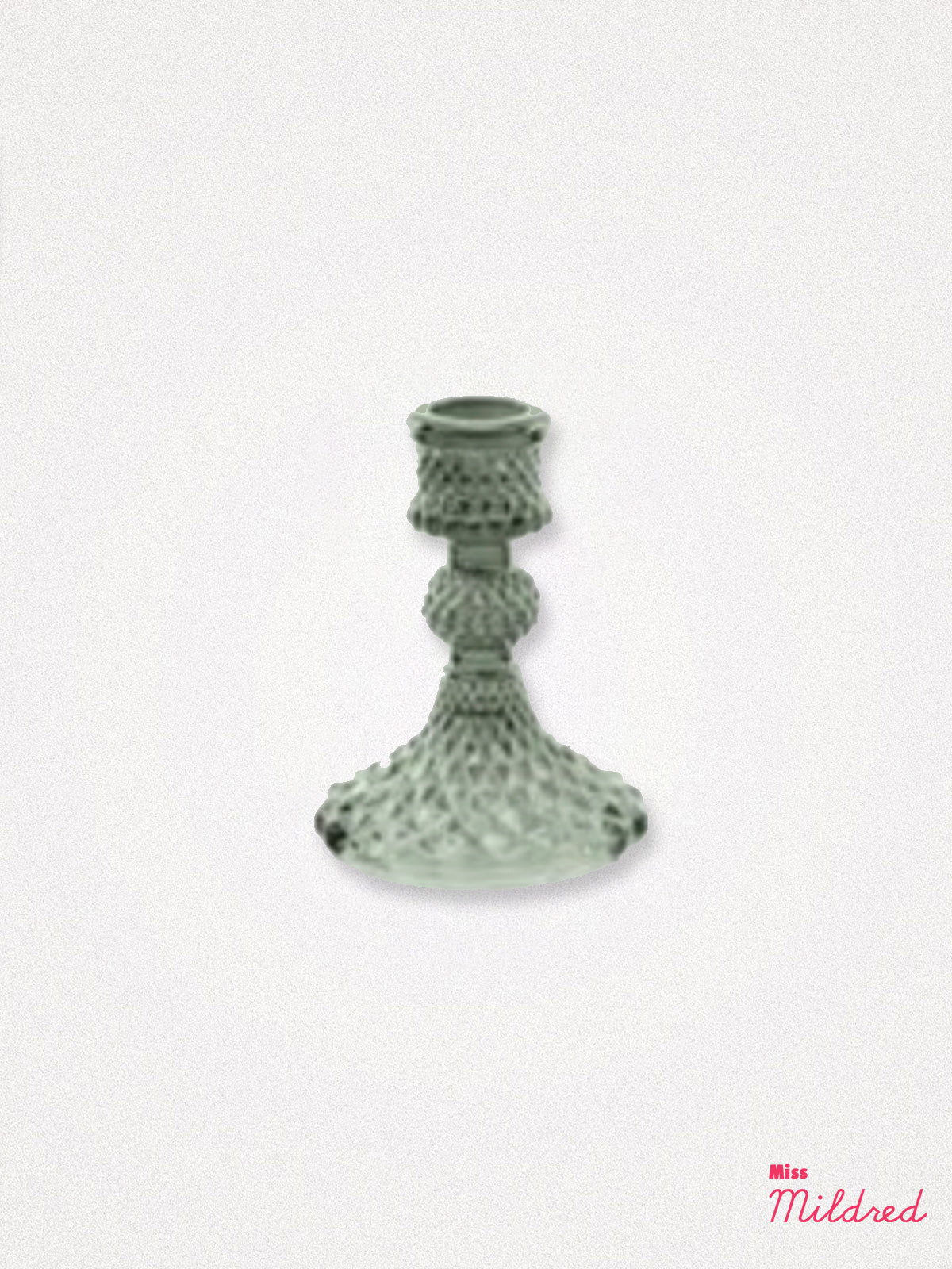 Glass Candle Holder 10cm - Sage Green