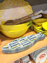 Sardine Fish Print Shaped Glass Serving Dish - 30cm
