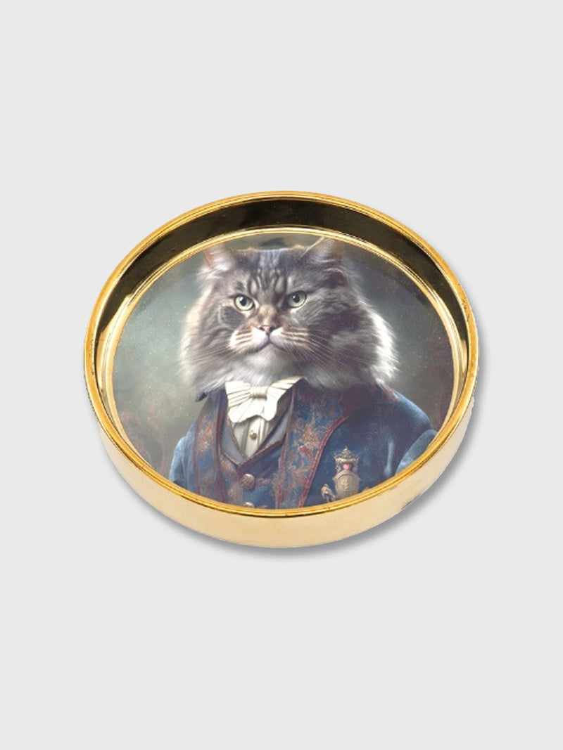 Cat Gentry Round Trinket Dish - Grey Tabby