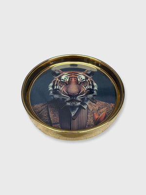 Jungle Gentry Round Trinket Dish - Tiger