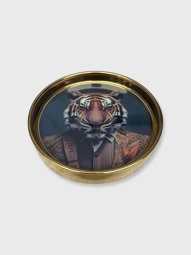 Jungle Gentry Round Trinket Dish - Tiger