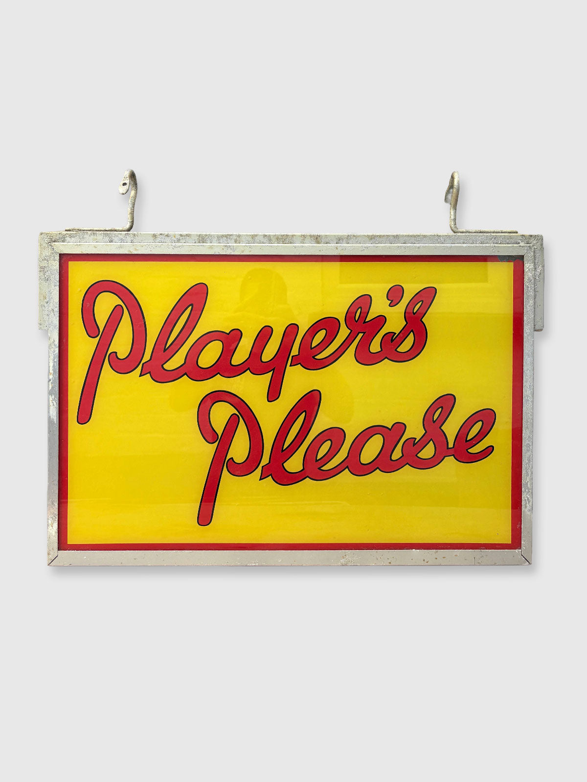 Vintage Glass Tobacco Advertising Shop Hanging Sign - Players Please