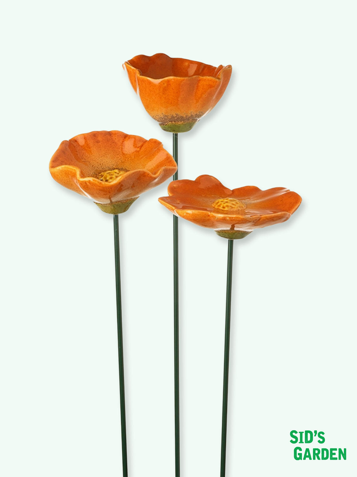 Garden Ceramic Colourful Orange Flower Stake - 57cm