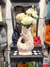 Gurgly Glug Jug Vase Extra Large - All Over Sponged Print Hearts