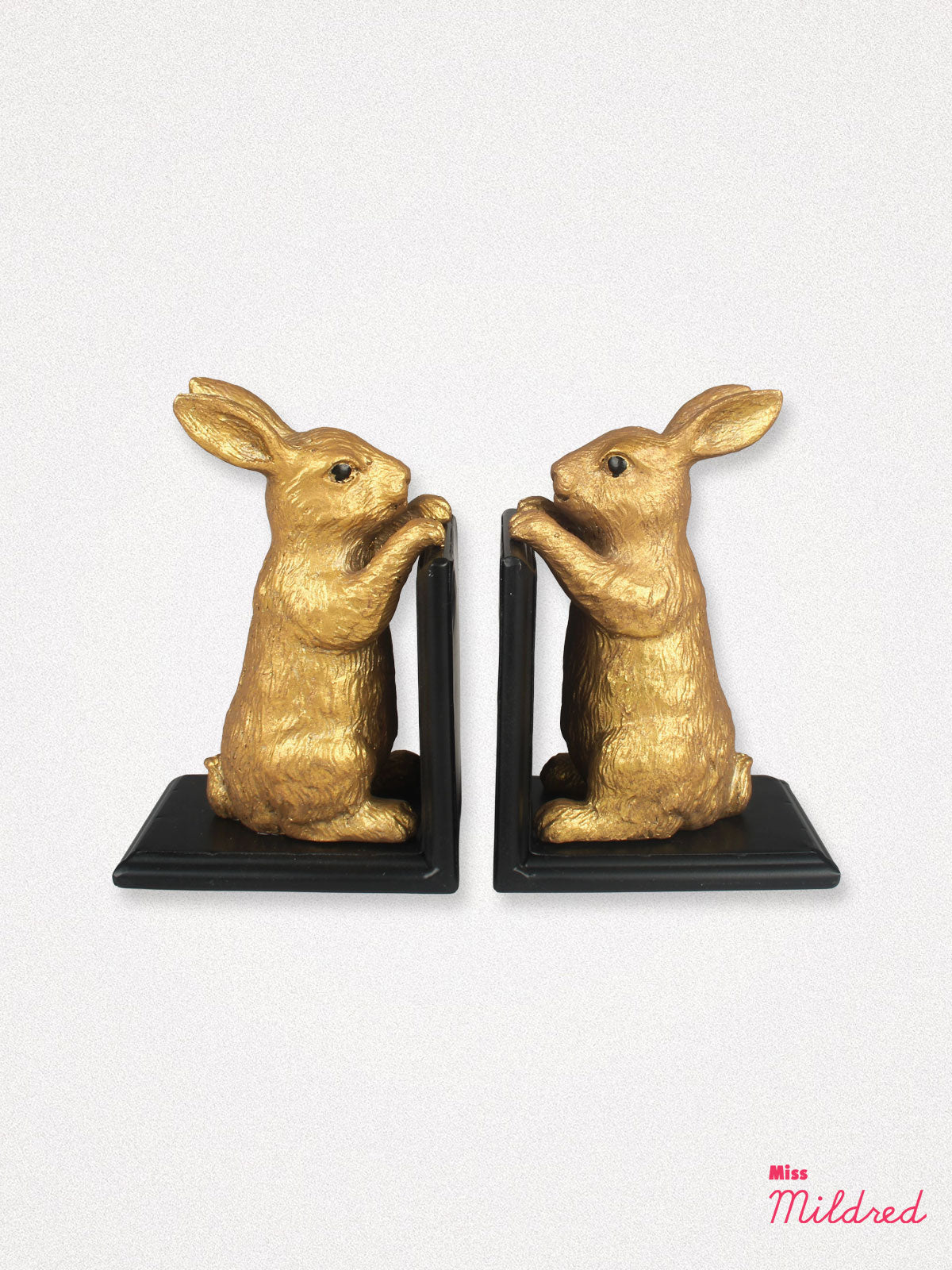 Gold Rabbit Shaped Book Ends
