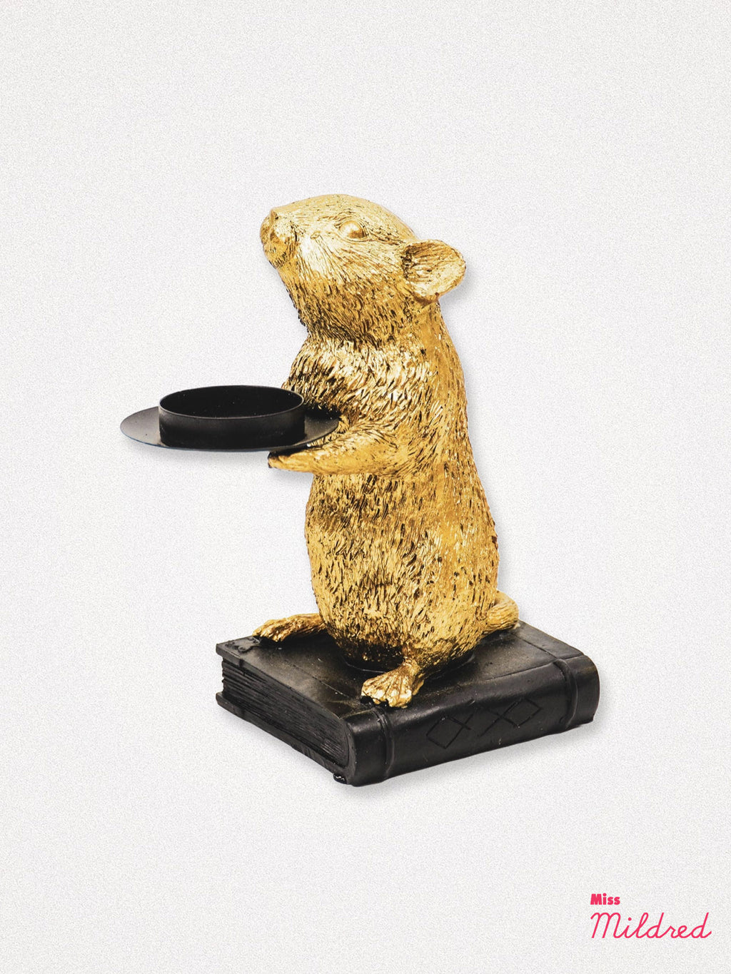 Mouse Candle Holder - Gold and Black