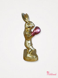 Boxing Hare Small Statue - Gold