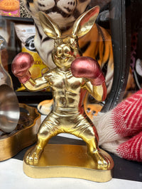 Boxing Hare Small Statue - Gold
