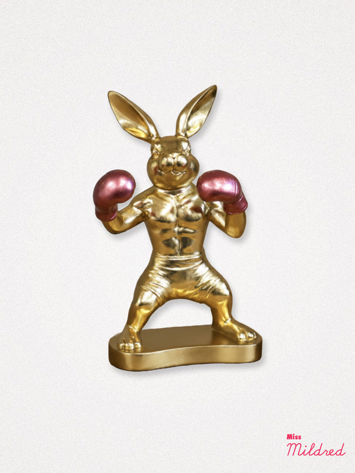 Boxing Hare Small Statue - Gold