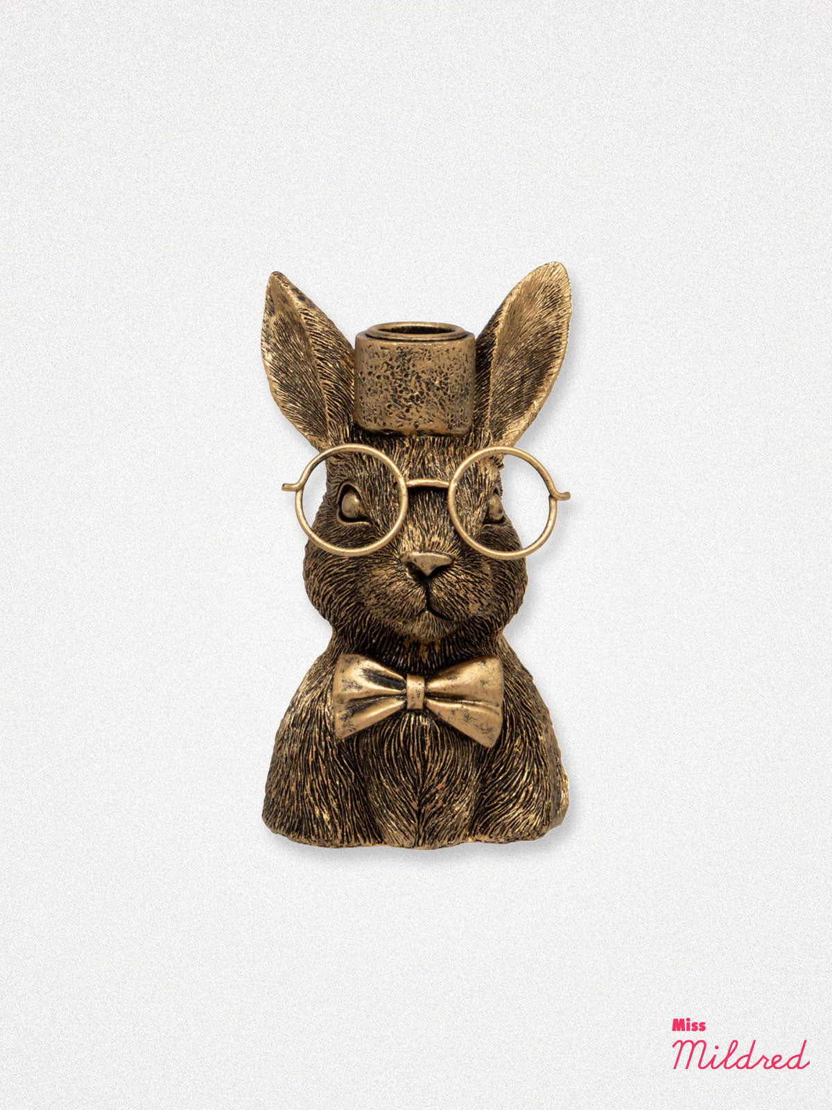 Bunny Dinner Candle Holder - Gold Colour