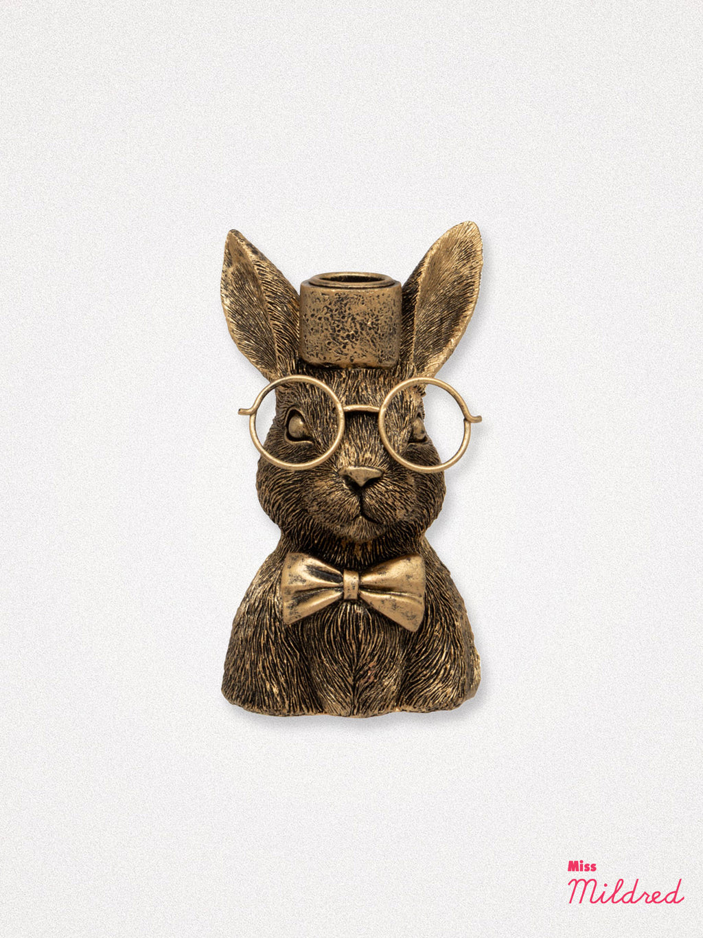 Bunny Dinner Candle Holder - Gold Colour