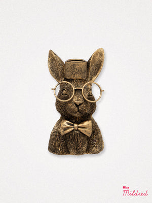 Bunny Dinner Candle Holder - Gold Colour