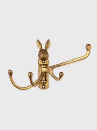Metal Rabbit Multi Coat Hook - Gold