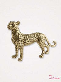 Gold Colour Leopard Statue - 31cm