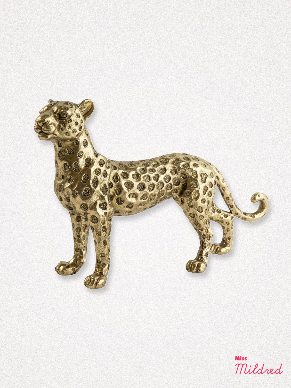 Gold Colour Leopard Statue - 31cm