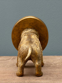 Dog Shaped Oval Mirror - Gold