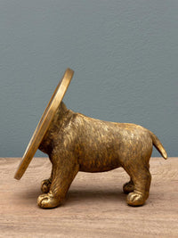 Dog Shaped Oval Mirror - Gold