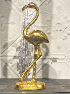 Gold Flamingo Figure Statue
