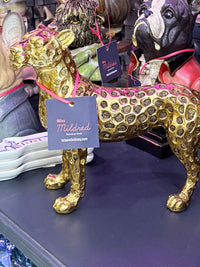Gold Colour Leopard Statue - 31cm