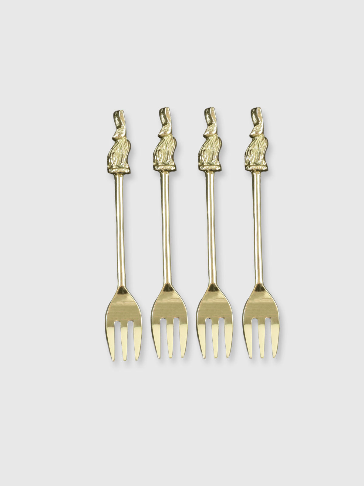 Rabbit Shape Cake Forks Gold - Set of 4