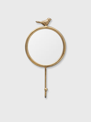 Bird Mirror with Hook - Gold