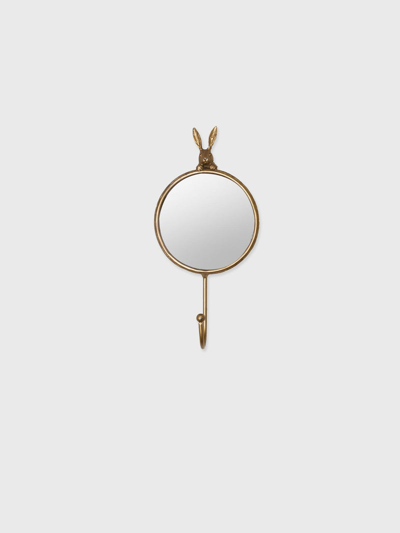 Rabbit Ears Mirror with Hook - Gold