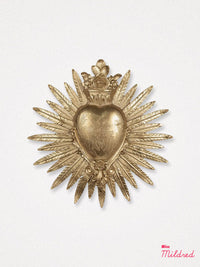 Sacred Heart Gold Milagros Heart