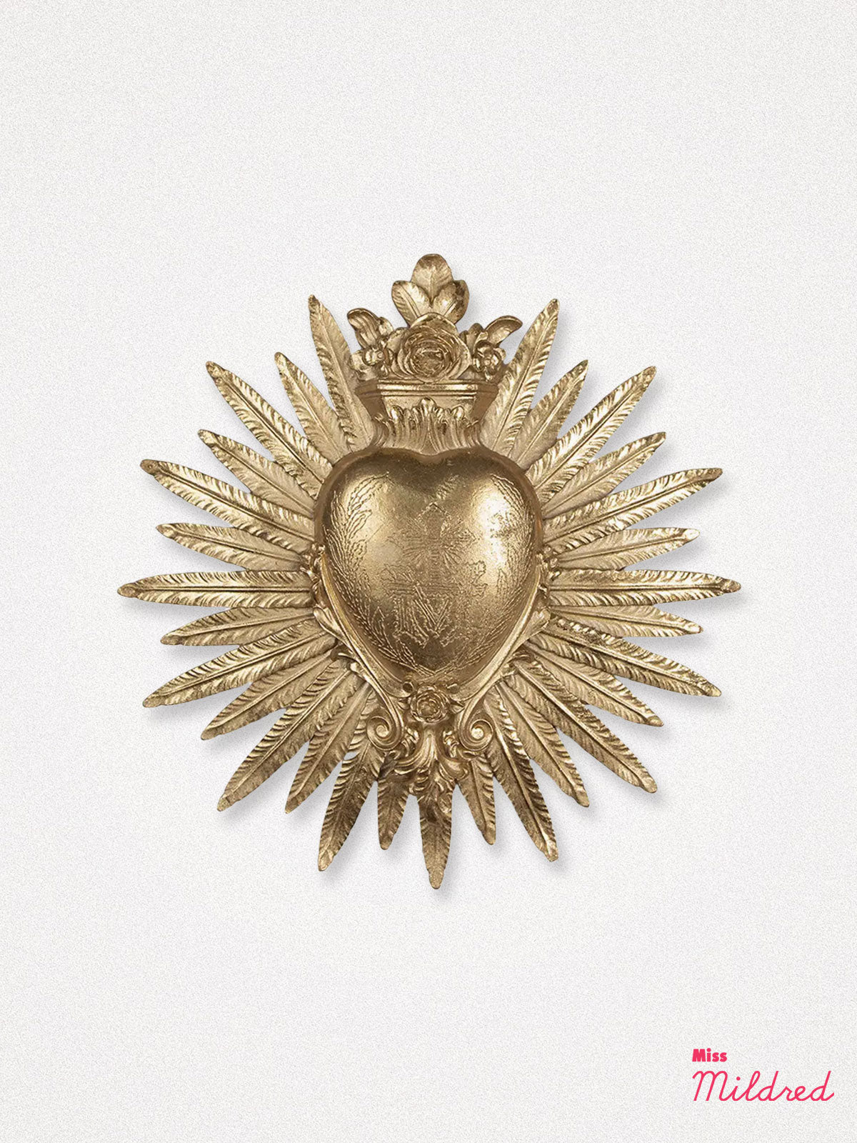 Sacred Heart Gold Milagros Heart