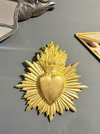 Ex-Voto Gold Milagros Heart Wall Plaque