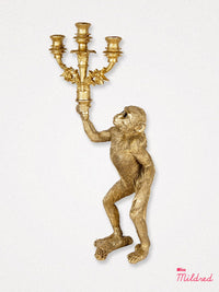 Monkey Candle Holder - Gold
