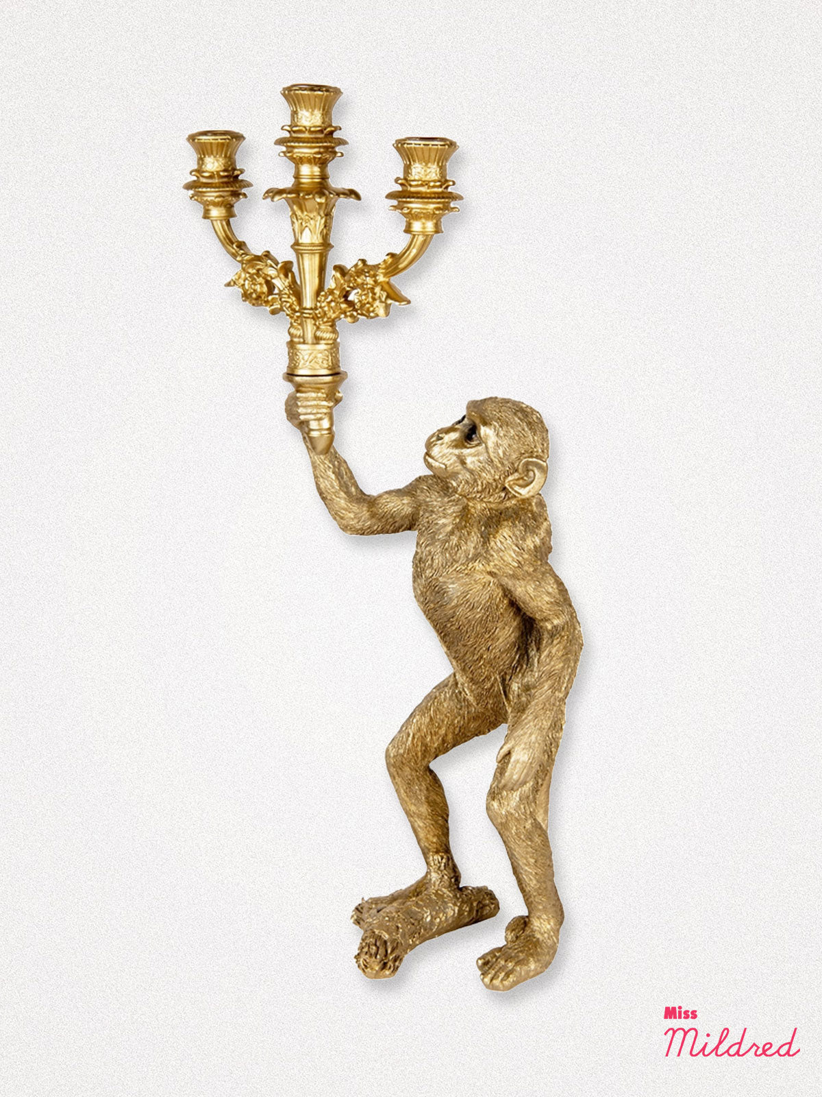 Monkey Candle Holder - Gold