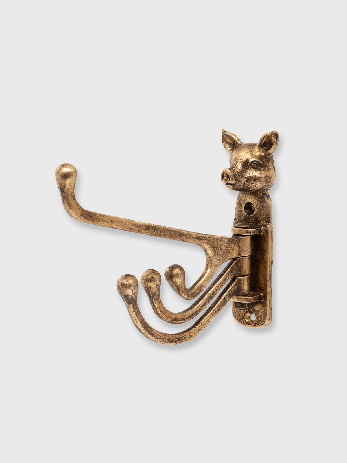 Metal Pig Multi Coat Hook - Gold